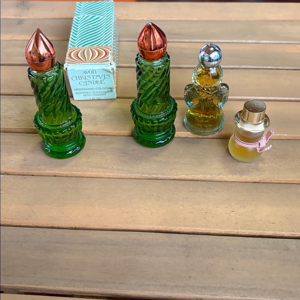 Vintage Avon Moonwind Cologne And Snowman Plus Angel